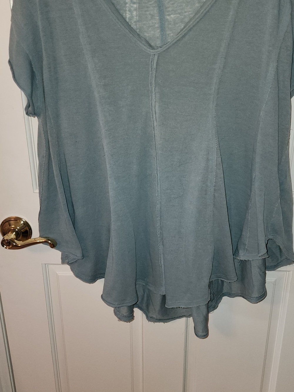 We The Free Dusty Blue V-Neck Layered Top - Picture 8 of 8
